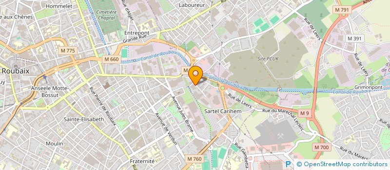 localisation de l'entreprise SERRURERIE-METALLERIE DU NORD à ROUBAIX