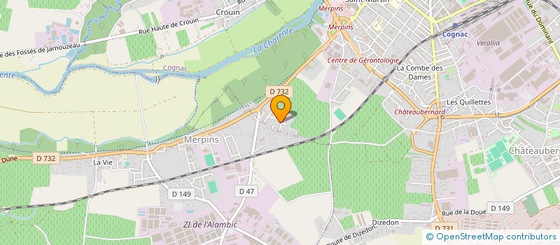localisation de l'entreprise SERSYL à COGNAC