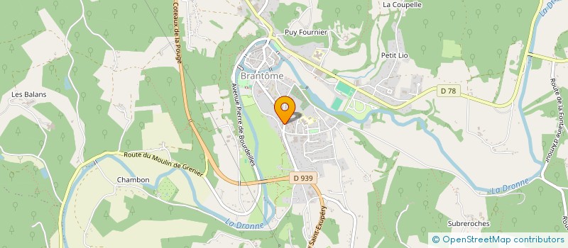 localisation de l'entreprise SERVECOM à BRANTOME EN PERIGORD