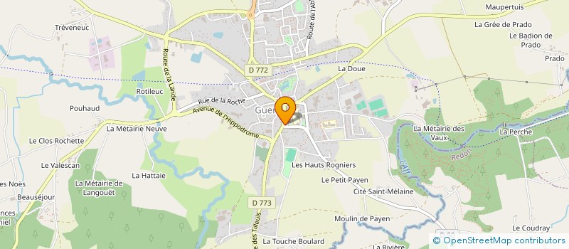 localisation de l'entreprise SERVICE DE SOINS A DOMICILE PAYS GUER à GUER