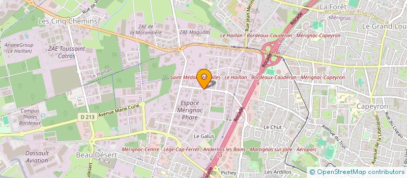 localisation de l'entreprise SERVICE FERROVIAIRE D'ANNONCES D'AQUITAINE à MERIGNAC