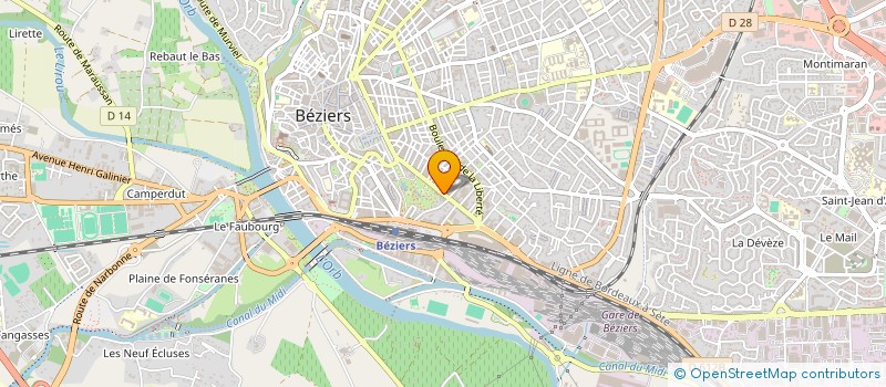 localisation de l'entreprise SERVICES BUREAUTIQUES INFORMATIQUES IMMO à BEZIERS