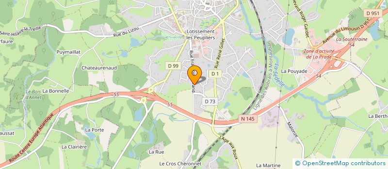 localisation de l'entreprise SESARIC à LA SOUTERRAINE