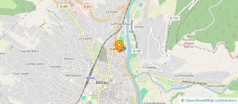 localisation de l'entreprise SETI SOC ETUD TRAITE INFORMAT à MILLAU