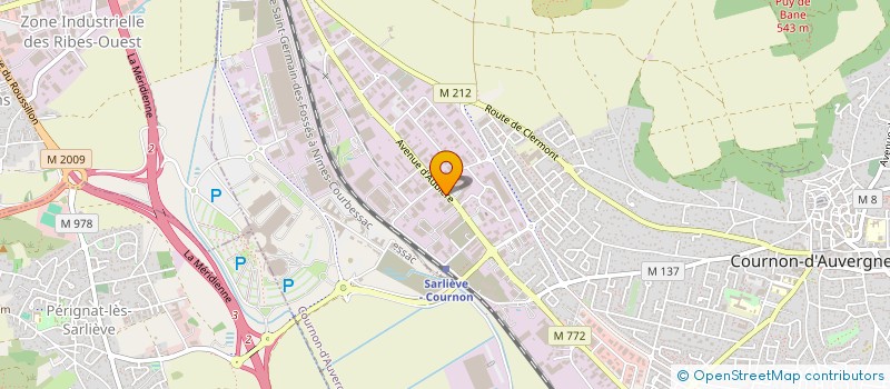 localisation de l'entreprise SG CAROSSERIE  COURNON-D'AUVERGNE