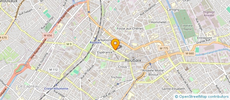 localisation de l'entreprise SG INFORMATIQUE à ROUBAIX