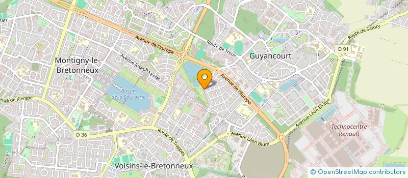 localisation de l'entreprise SH PHYSIO  GUYANCOURT