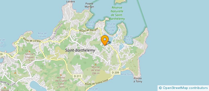 localisation de l'entreprise SHANTI GARDEN à SAINT-BARTHELEMY