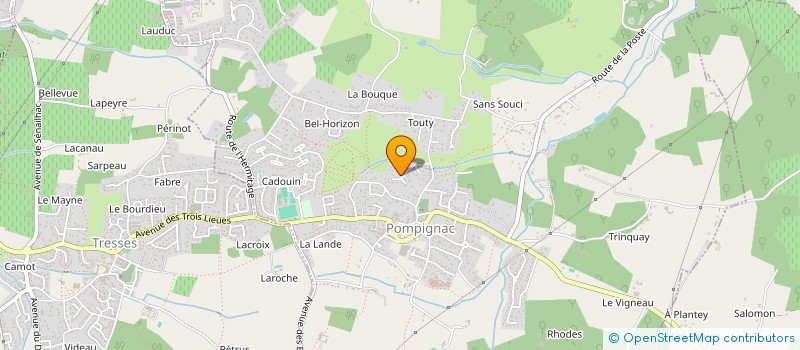 localisation de l'entreprise SHDG 33  POMPIGNAC