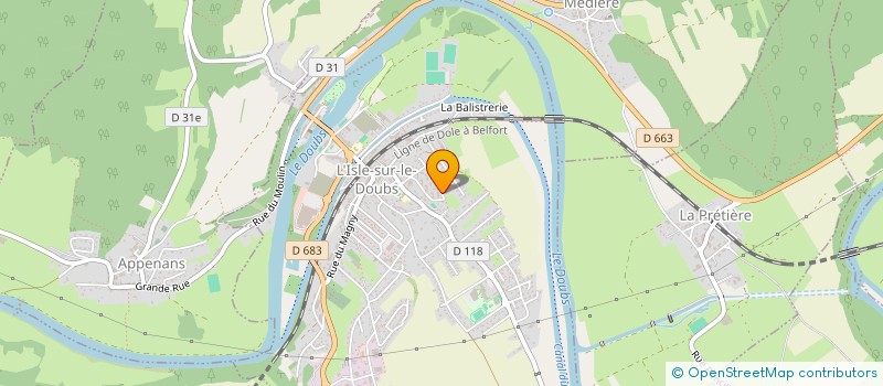 localisation de l'entreprise SI DE LA GENDARMERIE DE L'ISLE-SUR-LE-DOUBS  L'ISLE-SUR-LE-DOUBS