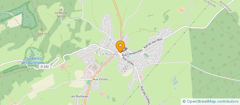 localisation de l'entreprise SI DES EAUX DU HAUT PLATEAU DU RUSSEY à LE RUSSEY
