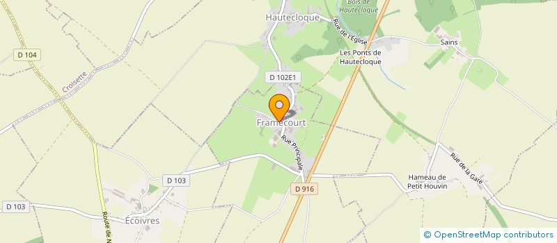 localisation de l'entreprise SI DISTRIBUTION D'EAU DE HAUTECLOQUE à FRAMECOURT