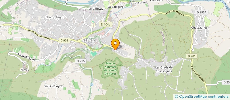 localisation de l'entreprise SI DU SERVICE PUBLIC DE L'EAU EN CEVENNES (SISPEC) à LES VANS