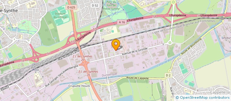 localisation de l'entreprise SI EUROPE à DUNKERQUE