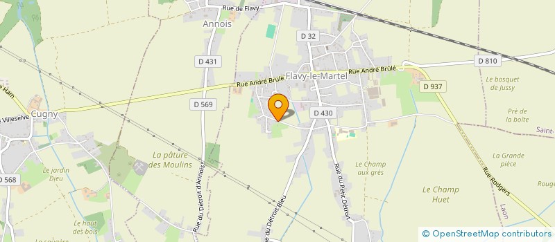 localisation de l'entreprise SI INSTALLAT SPORTIVES COLLEGE J.PREVERT à FLAVY-LE-MARTEL