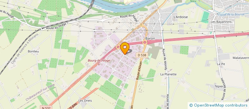 localisation de l'entreprise SIC INFRA 26 - SOCIETE D'INGENIEURS CONSEILS EN INFRASTRUCTURE à BOURG-DE-PEAGE