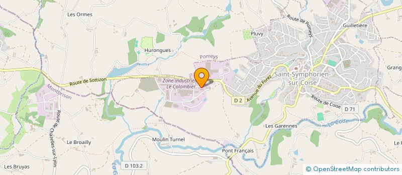 localisation de l'entreprise SICA D'HABITAT RURAL DU RHONE ET DE LA LOIRE  SAINT-SYMPHORIEN-SUR-COISE