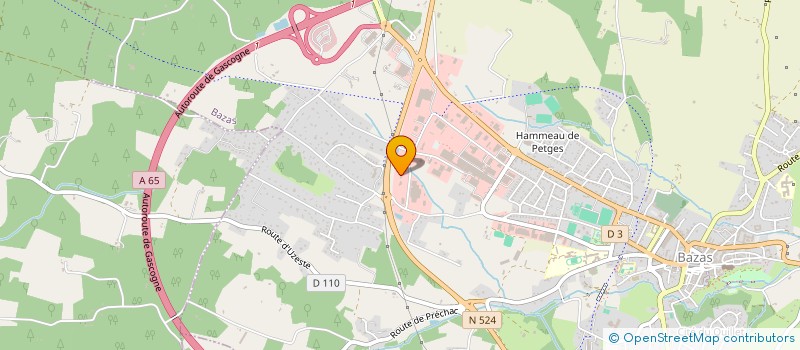 localisation de l'entreprise SICA SUD OUEST BETAIL VIANDE à BAZAS