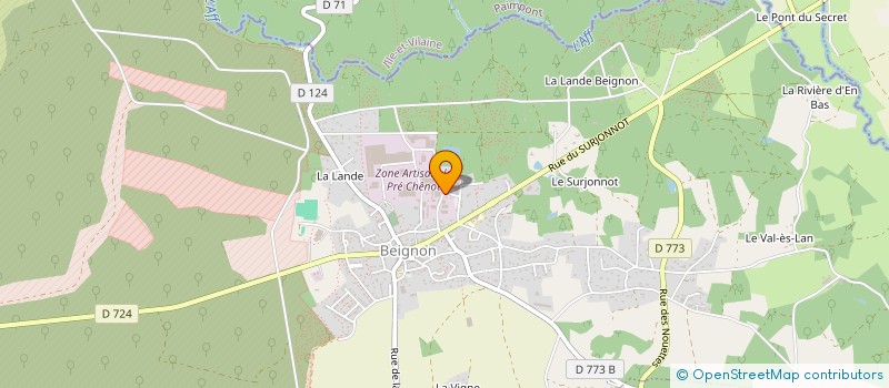 localisation de l'entreprise SIGNATURE METAL ET TENDANCE à BEIGNON