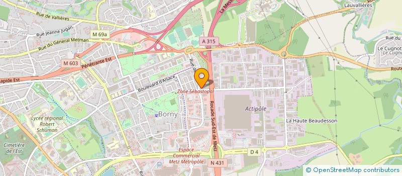 localisation de l'entreprise SIMONIN T P V F à METZ