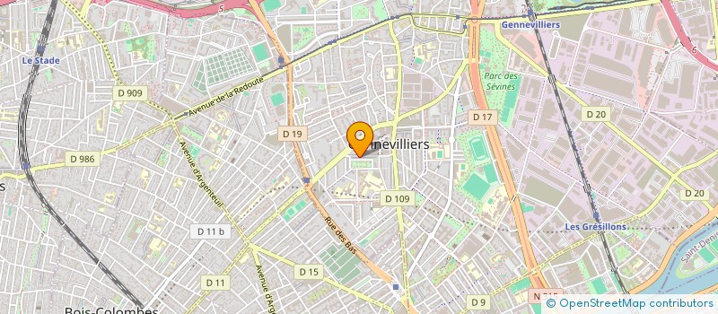 localisation de l'entreprise SINA DECORE à GENNEVILLIERS