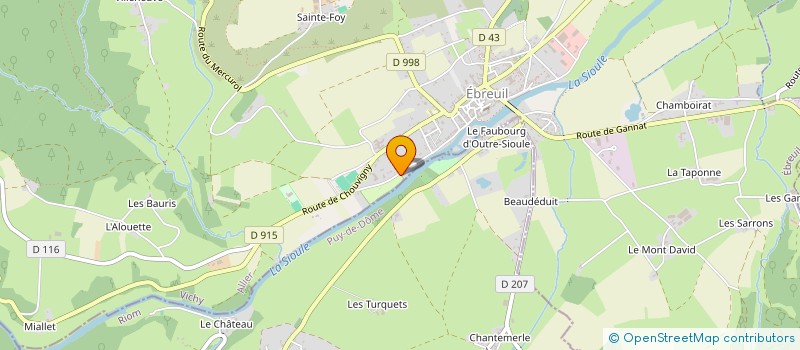 localisation de l'entreprise SIOULE CANOE à EBREUIL