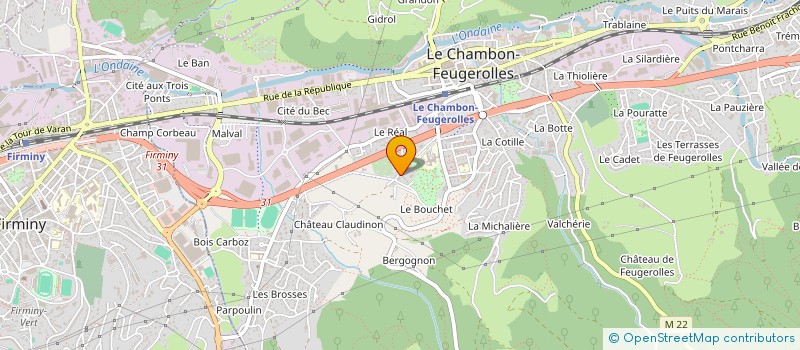 localisation de l'entreprise SIROO - VOYAGEONS ENSEMBLE !  LE CHAMBON-FEUGEROLLES