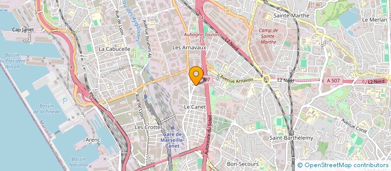 localisation de l'entreprise SIRVENT PNEUS à MARSEILLE