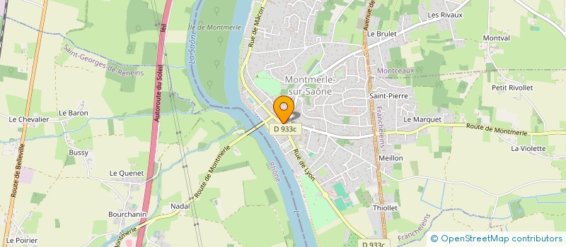 localisation de l'entreprise SISA DE MONTMERLE à MONTMERLE-SUR-SAONE