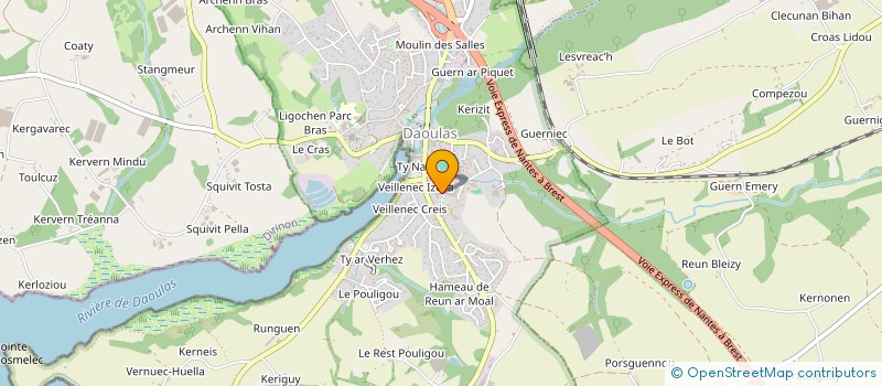 localisation de l'entreprise SIVU POUR LA RESTAURATION INTERCOMMUNALE DU PAYS DE LANDERNEAU-DAOULAS ET DE L'AULNE MARITIME à DAOULAS