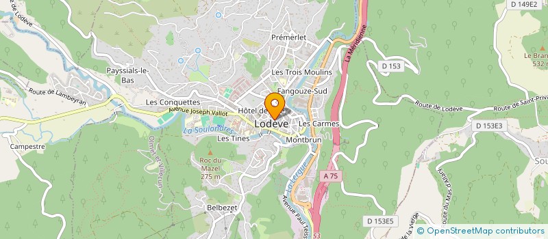 localisation de l'entreprise SIX MS  LODEVE