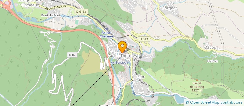 localisation de l'entreprise SKI CLUB AXEEN à AX-LES-THERMES