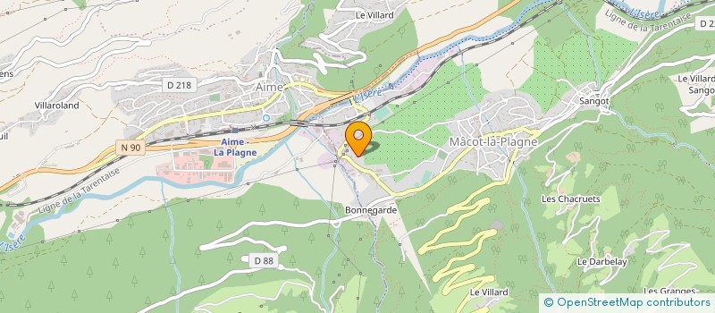 localisation de l'entreprise SKI FUN  AIME-LA-PLAGNE