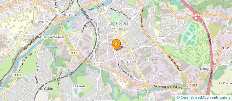 localisation de l'entreprise SKYWAY à LIMOGES