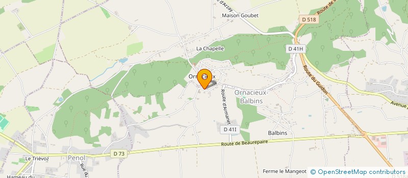 localisation de l'entreprise SLN PLATRERIE  ORNACIEUX-BALBINS