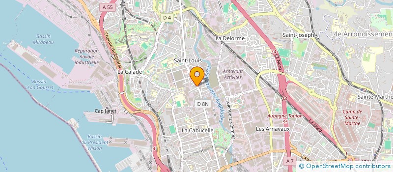 localisation de l'entreprise SMAIN PNEUS à MARSEILLE