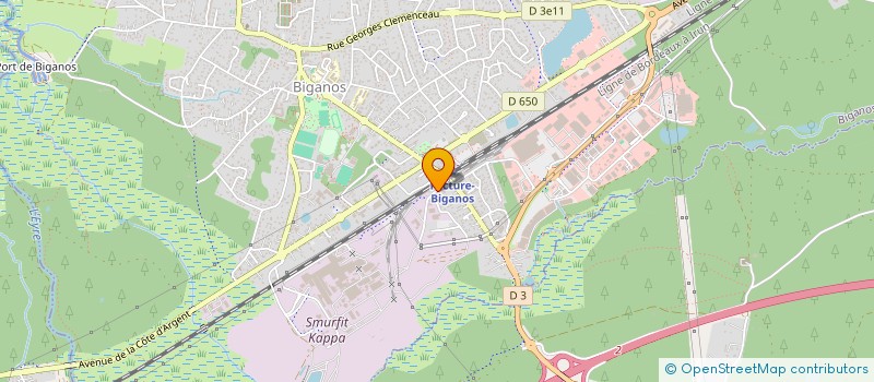 localisation de l'entreprise SMURFIT WESTROCK COMPTOIR DU PIN  BIGANOS