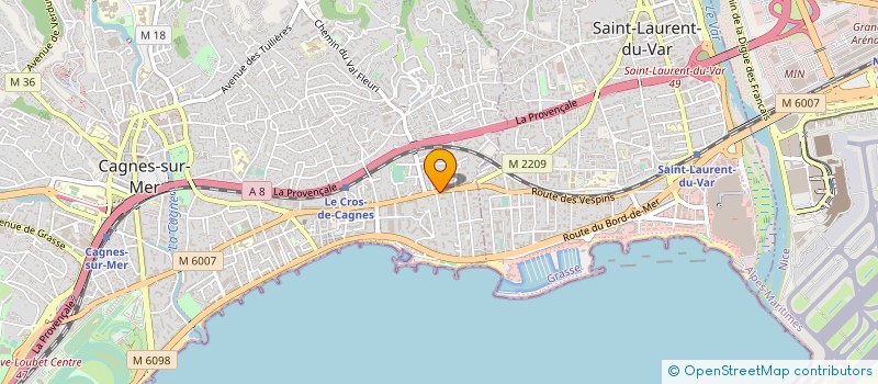 localisation de l'entreprise SN CARROSSERIE AZUREENE à CAGNES-SUR-MER