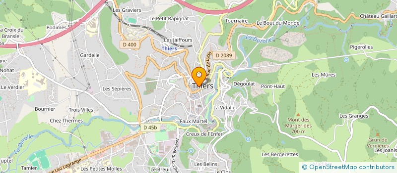 localisation de l'entreprise SNACK DE L ENFER  THIERS