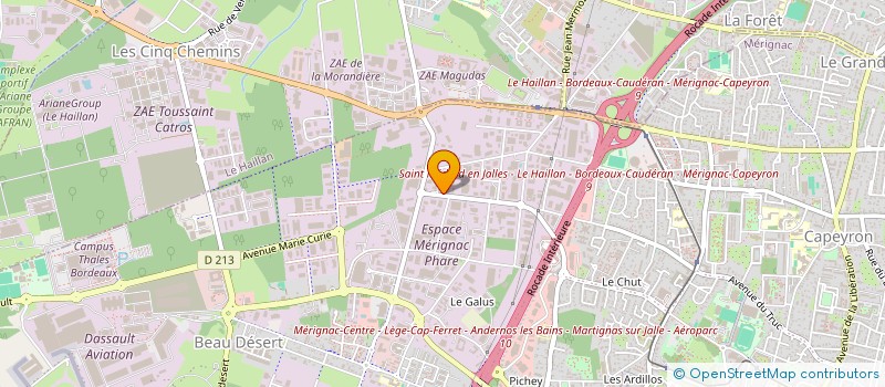 localisation de l'entreprise SNC CANTERANNE  MERIGNAC