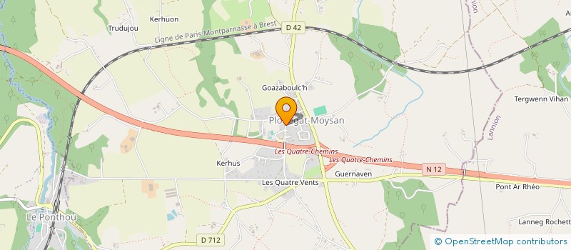 localisation de l'entreprise SNC DELARUE  PLOUEGAT-MOYSAN