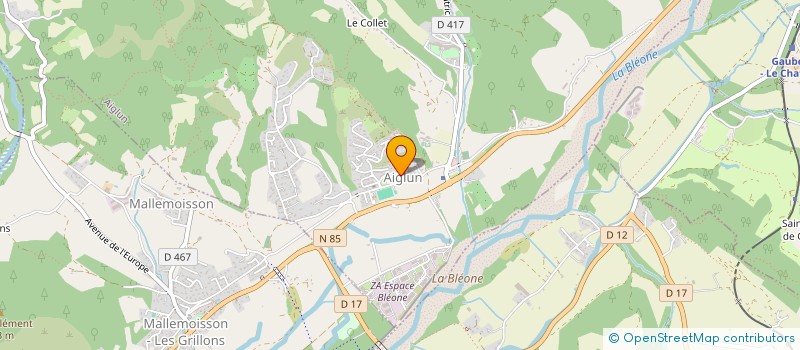 localisation de l'entreprise SNC DU VALLON  AIGLUN