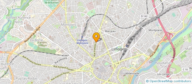 localisation de l'entreprise SNC DURBEC à LIMOGES