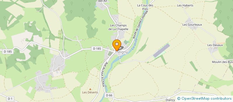 localisation de l'entreprise SNC LE BAR DES COPAINS  TREIGNY-PERREUSE-SAINTE-COLOMBE