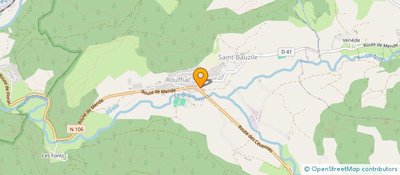 localisation de l'entreprise SNC LE VAL D'EAUX  SAINT-BAUZILE