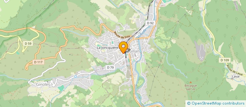 localisation de l'entreprise SNC PHARMACIE WISSEMER MARTY  QUILLAN