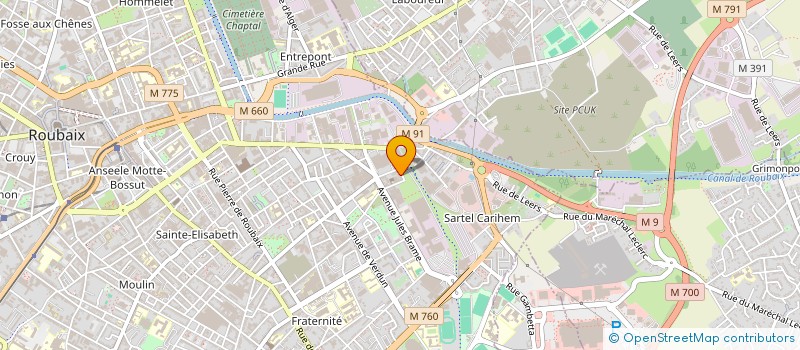 localisation de l'entreprise SNC VANDEWIELE à ROUBAIX