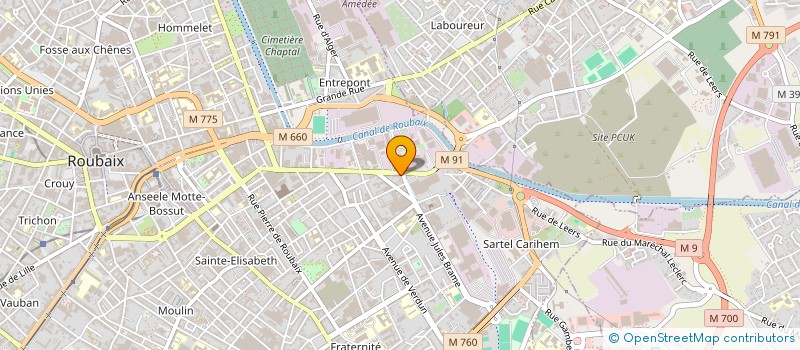 localisation de l'entreprise SNE FAVEMTEX à ROUBAIX