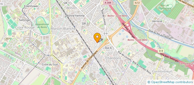 localisation de l'entreprise SO BATIMENT à REIMS