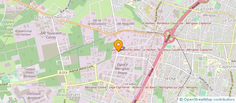 localisation de l'entreprise SOC AQUILOC à MERIGNAC